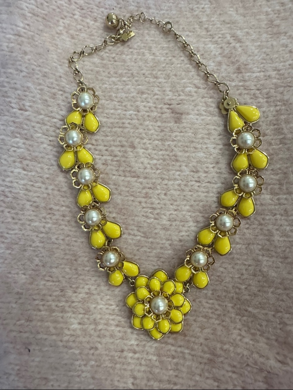 kate spade Yellow Floral Pearl Statement Necklace